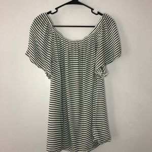 Torrid off the shoulder striped blouse
